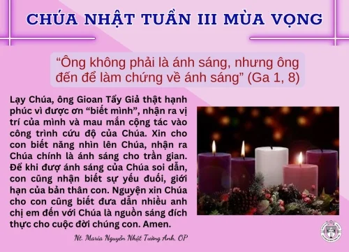Chúa Nhật tuần III Mùa Vọng năm B/2023