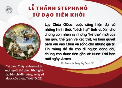 Lễ Thánh Stephano Tử Đạo Tiên Khởi