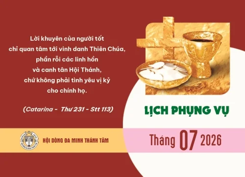Lịch Phụng Vụ - Tháng 7/2026
