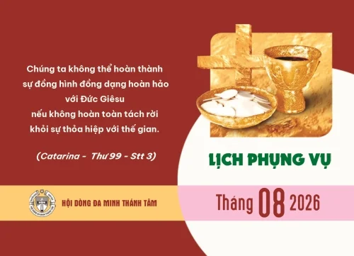 Lịch Phụng Vụ - Tháng 8/2026