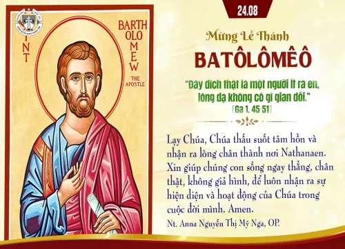 Ngày 24/8 Lễ Thánh Batôlômêô, Tông Đồ