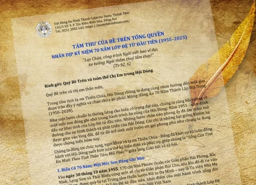 Tâm thư của Bề trên Tổng quyền nhân dịp kỷ niệm 70 năm lớp Đệ tử đầu tiên (1955 - 2025)