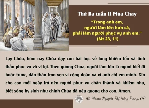 Thứ Ba tuần II Mùa Chay