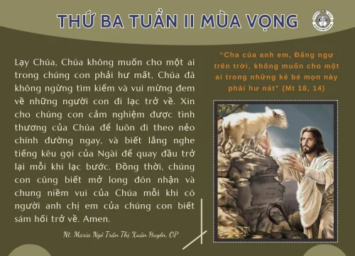 Thứ Ba tuần II Mùa Vọng Năm B/2023