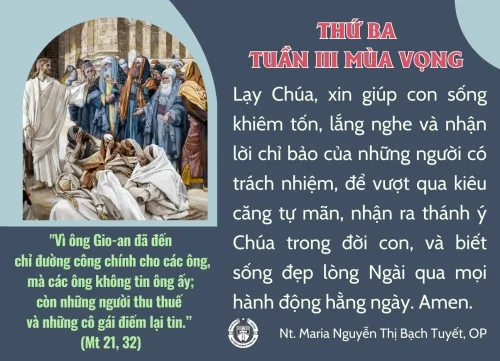 Thứ Ba tuần III Mùa Vọng