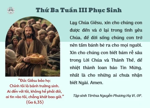 Thứ Ba tuần III Phục Sinh