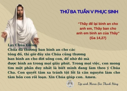 Thứ Ba tuần V Phục Sinh
