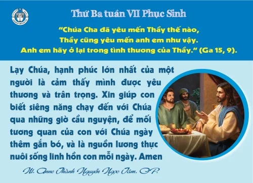Thứ Ba tuần VII Phục Sinh