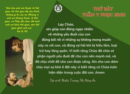 Thứ Bảy tuần V Phục Sinh