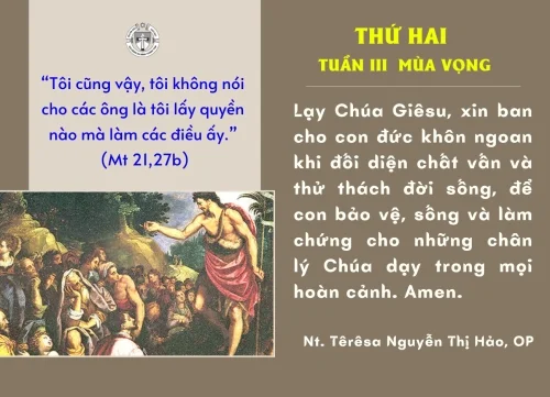 Thứ Hai tuần III Mùa Vọng