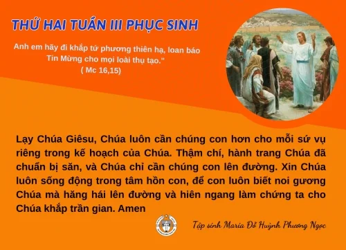 Thứ Hai tuần III Phục Sinh