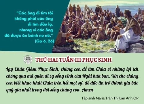 Thứ Hai tuần III Phục Sinh