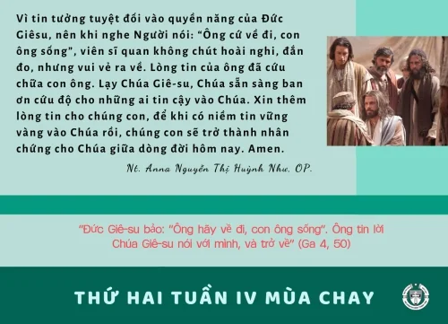 Thứ Hai tuần IV Mùa Chay
