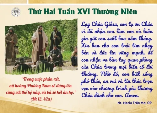 Thứ Hai tuần XVI Thường niên