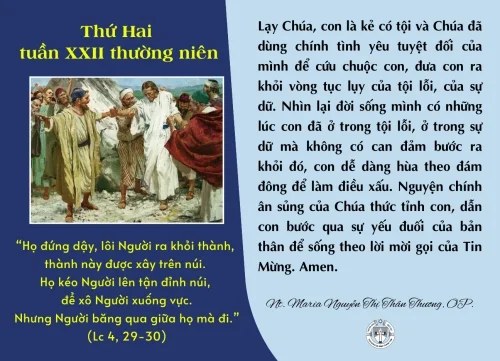 Thứ Hai tuần XXII thường niên