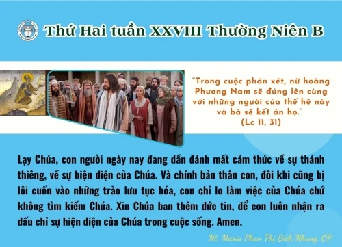 Thứ Hai tuần XXVIII Thường Niên B