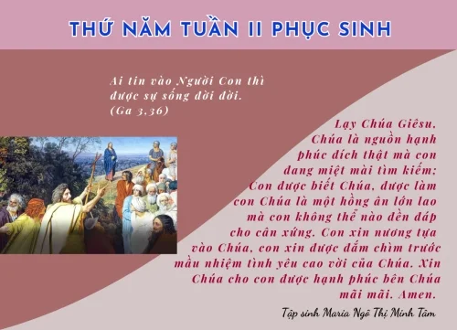 Thứ Năm tuần II Phục Sinh
