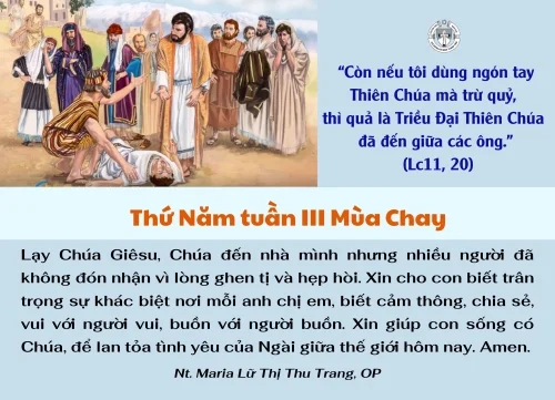 Thứ Năm tuần III Mùa Chay