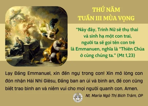 Thứ Năm tuần III Mùa Vọng