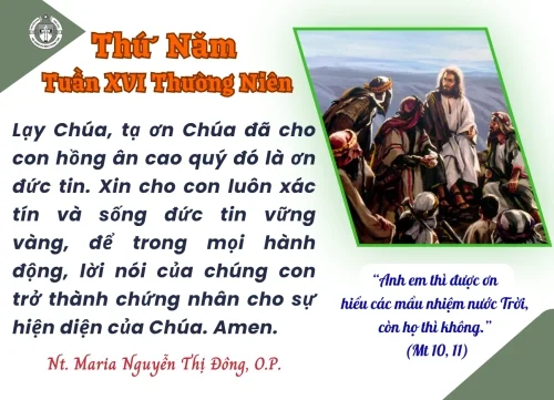 Thứ Năm tuần XVI Thường niên