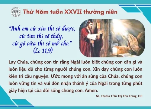 Thứ Năm tuần XXVII thường niên
