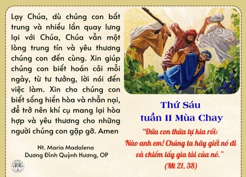 Thứ Sáu tuần II Mùa Chay