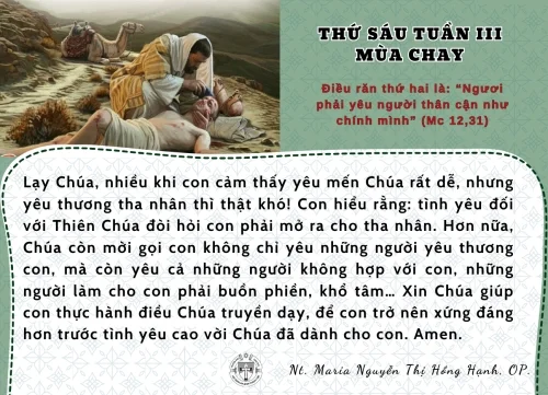 Thứ Sáu tuần III Mùa Chay