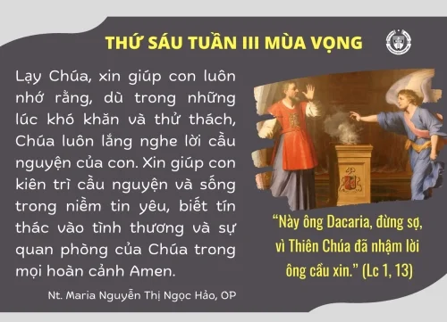 Thứ Sáu tuần III Mùa Vọng