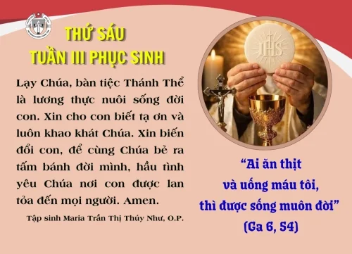 Thứ Sáu tuần III Phục Sinh