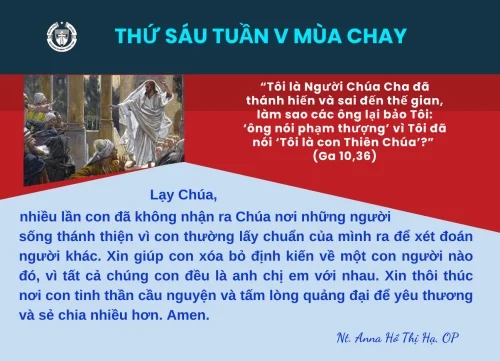 Thứ Sáu Tuần V Mùa Chay