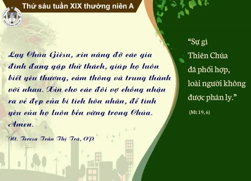 Thứ sáu tuần XIX Thường niên A