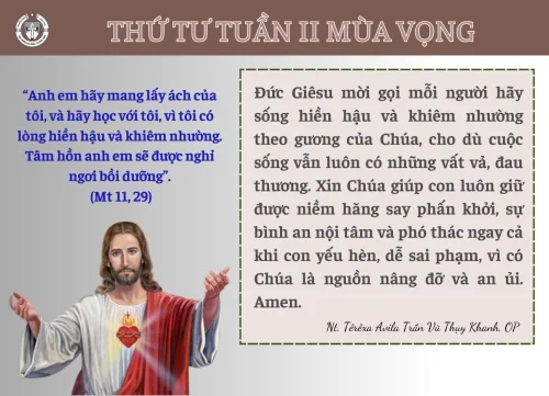 Thứ Tư tuần II Mùa Vọng năm B/ 2023