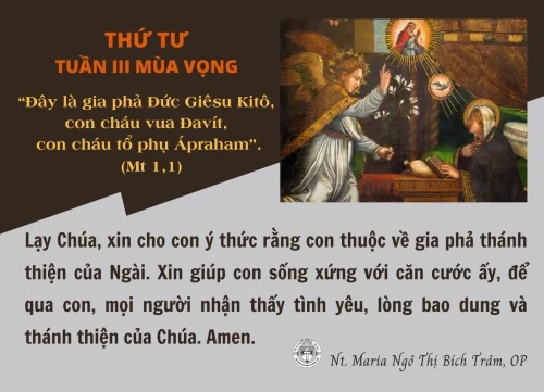 Thứ Tư tuần III Mùa Vọng