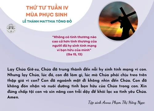 Thứ Tư tuần IV Phục Sinh