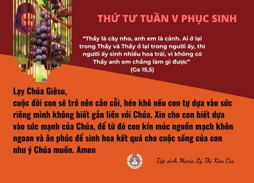 Thứ Tư tuần V Phục Sinh