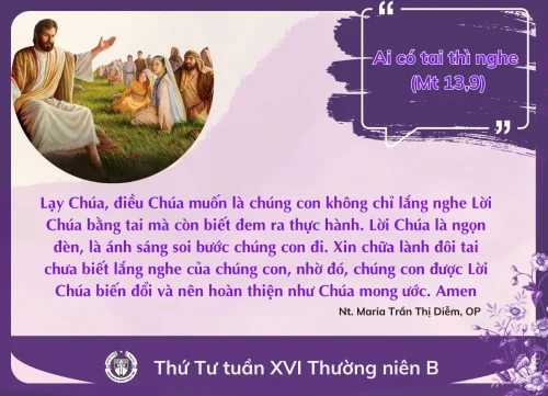Thứ Tư tuần XVI Thường niên B