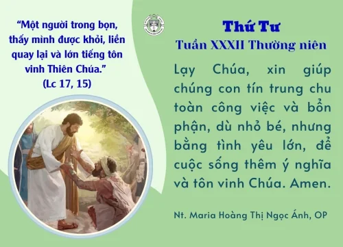 Thứ tư tuần XXXII thường niên