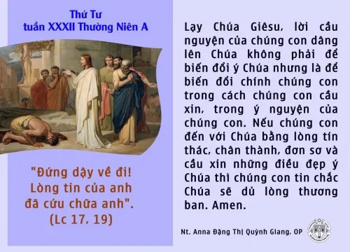 Thứ Tư tuần XXXII Thường Niên A