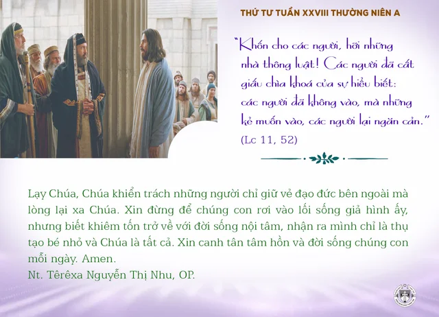 Thứ năm tuần XXVIII thường niên A